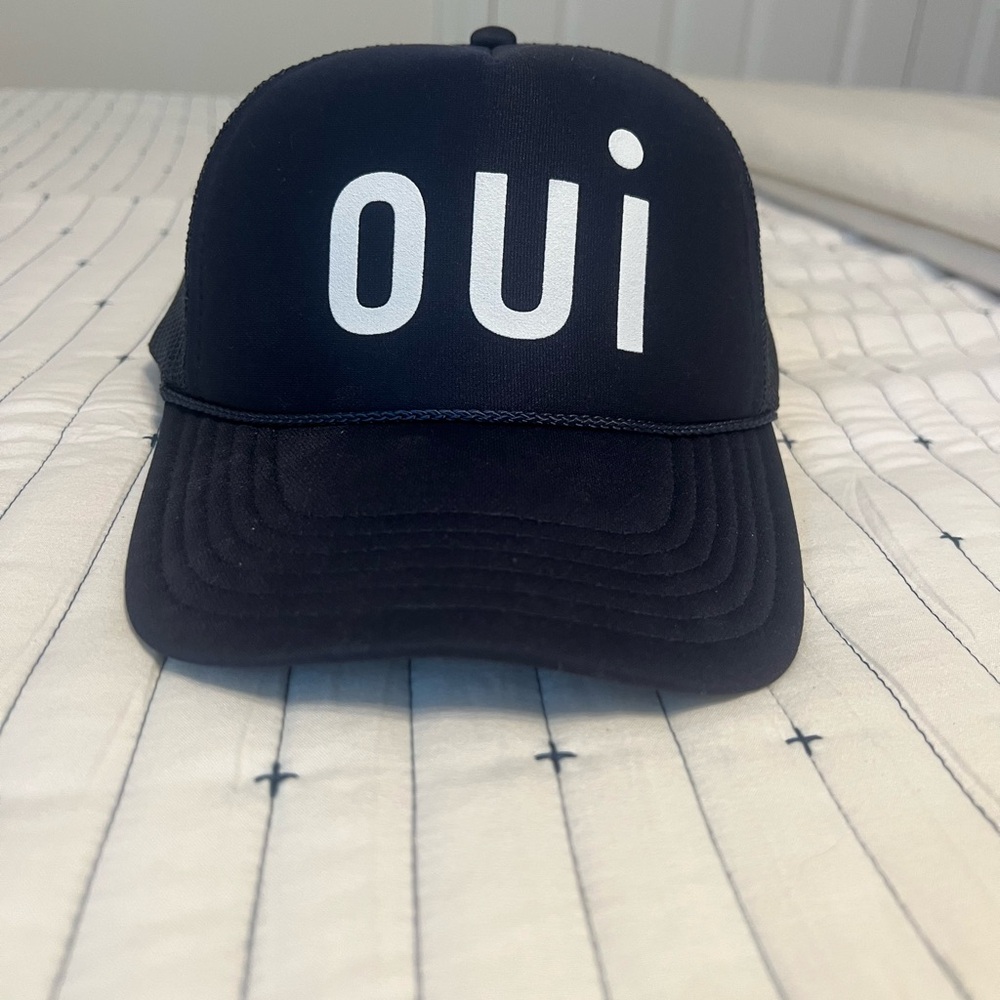 Clare V Navy Oui Trucker Hat